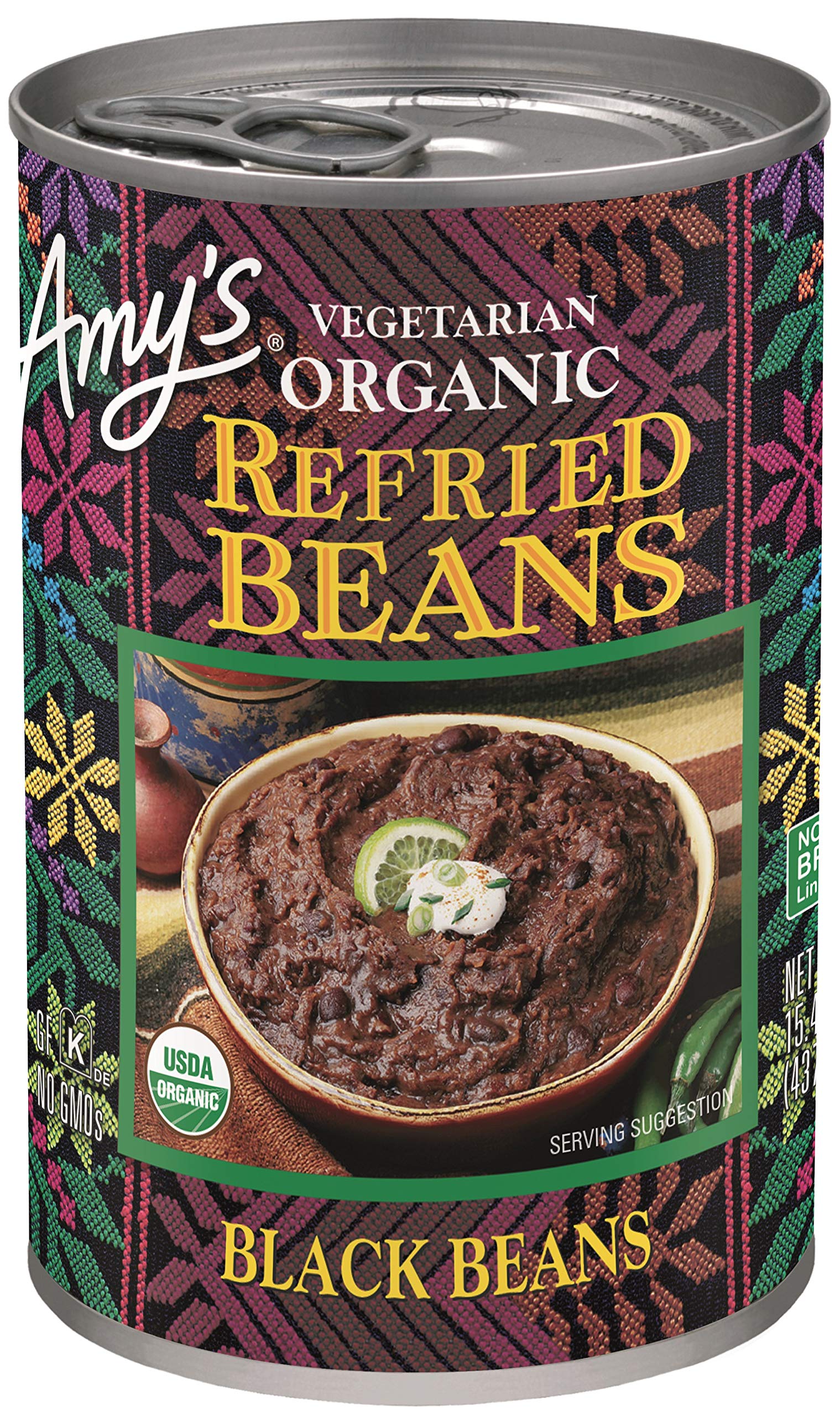 Product image of Amy's Organic Refried Vegetarian Black Beans 15.4 oz 15.4 oz